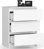 Comò Bianco K60 con 3 Cassetti Design Scandinavo e Stile Anteprima dell’immagine prodotto 2