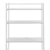 A white metal ladder shelf with three marble-patterned shelves. Produktbild-Vorschau
