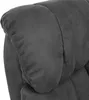 A close-up view of the headrest of a dark gray fabric armchair. Produktbild-Vorschau