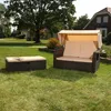 Strandkorb Braun Sonnendach Sonnenliege Sonnenbett Produktbild-Vorschau 5