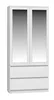 A white wardrobe with mirrored doors and drawers. Produktbild-Vorschau