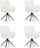 Homestyle4u Esszimmerstühle 4er Set drehbar Chenille Weiß Produktbild-Vorschau 1