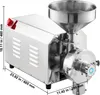 A stainless steel industrial grinder with a funnel on top and measurement labels. Produktbild-Vorschau