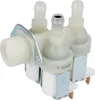 A close-up studio shot of a white plastic solenoid valve with metal mounting bracket. Produktbild-Vorschau