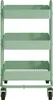 A mint green three-tiered rolling cart is shown from the front against a white background. Voir les images du produit