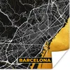 MuchoWow® Poster Barcelona - Stadtplan - Karte - Gold 75x75 Produktbild-Vorschau 1