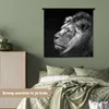MuchoWow® Wandteppich Wandbehang Löwe vor schwarzem Produktbild-Vorschau 4