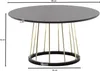 FineBuy Okrągły stolik kawowy 80x80x42 cm, czarno-złoty, Podgląd zdjęcia produktu 1