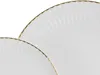 A close-up view of two white porcelain plates with a gold rim and ribbed texture. Produktbild-Vorschau