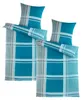 Seersucker Bettwäsche Baumwolle Kariert Türkis Grau 135x200 Produktbild-Vorschau 2