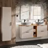 Doppelwaschtisch 140.8cm Adriel mit 4 Schubladen, Beige Produktbild-Vorschau 4