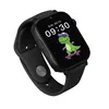 A black smartwatch with a cartoon dinosaur on the screen, displayed on a white background. Produktbild-Vorschau