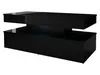 A black, modern coffee table with a glossy finish and blue LED lighting is shown against a white background. Náhled obrázku produktu