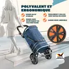 MONZANA® Chariot de courses bleu 56 litres 3en1 pliable Voir les images du produit 3