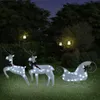 vidaXL Rentier mit Schlitten Weihnachtsdekoration 60 LEDs Produktbild-Vorschau 2