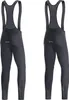 Two pairs of black cycling bib tights shown from the front against a white background. Produktbild-Vorschau