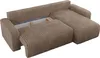 A brown cord sofa with its storage compartment open. Produktbild-Vorschau