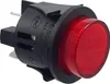 A close-up, angled view of a red illuminated push-button switch. Náhľad obrázku produktu