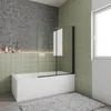 AICA 90cmx140cm Schwarz Badewannenaufsatz 6mm NANO ESG-glas Produktbild-Vorschau 1