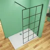 90x200cm Walkin Duschwand Schwarz Dusche Duschkabine Produktbild-Vorschau 2