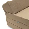 Klappmatratze mit Kopfteil Wasserfester Outdoor-Bezug Beige Produktbild-Vorschau 3
