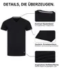 Mivaro Herren T-Shirt 3er Pack V-Ausschnitt Schwarz - Produktbild-Vorschau 3