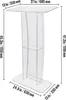 A clear acrylic podium with dimensions indicated by text overlays. Náhľad obrázku produktu
