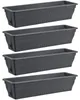 4x balkonkasten 80cm blumenkasten mit wasserspeicher anthrazit 18 l blumenkasten wetterfest pflanzkasten mit einsatz lange balkonkaesten fuer garten und balkon witterungsbestaendig anthrazit grau Produktbild-Vorschau