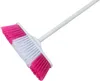 A broom with pink and white bristles and a white handle, isolated on a white background. Anteprima dell’immagine prodotto