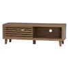 Holz Stauraumschrank mit Lamellentueren 140x35x45 cm Produktbild-Vorschau 3