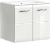 Ice meuble sous lavabo avec lavabo 2 portes blanc brillant, Voir les images du produit 1