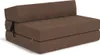 A brown folding mattress or futon sofa is shown from a three-quarter angle against a white background. Produktbild-Vorschau
