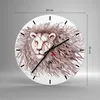 Wanduhr - Rund - Glasuhr - Löwe König Tierwelt Pelz - Produktbild-Vorschau 3