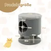 A diagram showing the dimensions of a cat house with a cat illustration on the side. Náhľad obrázku produktu