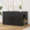 vidaXL Maison pour chats Noir 85 x 55 x 50,5 cm Bois Voir les images du produit 3