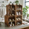 Holzkiste geflammt 40x30x25cm - Obstkiste Regalbox mit & Produktbild-Vorschau 4