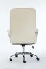 The back view of a cream-colored office chair with a chrome base and wheels, set against a white background. Náhled obrázku produktu