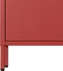 Close-up of the bottom corner of a red metal cabinet with legs. Anteprima dell’immagine prodotto