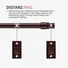 Diagram showing a curtain rod with a distance ring and mounting brackets. Anteprima dell’immagine prodotto