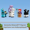 LEGO Minecraft figures and animals displayed against a light blue background, with text and grass blocks at the bottom. Podgląd zdjęcia produktu