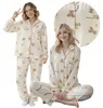 Pyjama - für Frauen - Hose mit langärmeligem Shirt - Produktbild-Vorschau 1