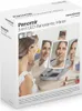 A product box for a makeup mirror with an organizer, showing a woman using the mirror. Podgląd zdjęcia produktu