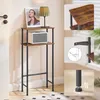 Console tafel met 2 niveaus, smal, vintage bruin en zwart, Productafbeelding-voorbeeld 6