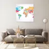 Bilder auf glas - Karte Worte Welt Geographie - 70x70cm - Produktbild-Vorschau 7