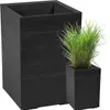 Vaso da fiori Lamela | a scacchiera | 40x60cm | legno nero Anteprima dell’immagine prodotto 1