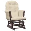 Poltrona Glider con Sgabello Bianco Crema in Tessuto Anteprima dell’immagine prodotto 5
