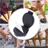 A collage of images showing ice cream cones, berries, coffee beans, and a waffle maker. Náhled obrázku produktu
