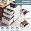 COSTWAY Contenitore su ruote, schedario con 3 cassetti, Anteprima dell’immagine prodotto 4