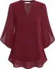 ASKSA Damen T-Shirt V-Ausschnitt 3/4 aermel Sommer Bluse Produktbild-Vorschau 3