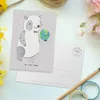 Mr. & Mrs. Panda Postkarte Ozeanograf Herz - Grau Pastell - Produktbild-Vorschau 3